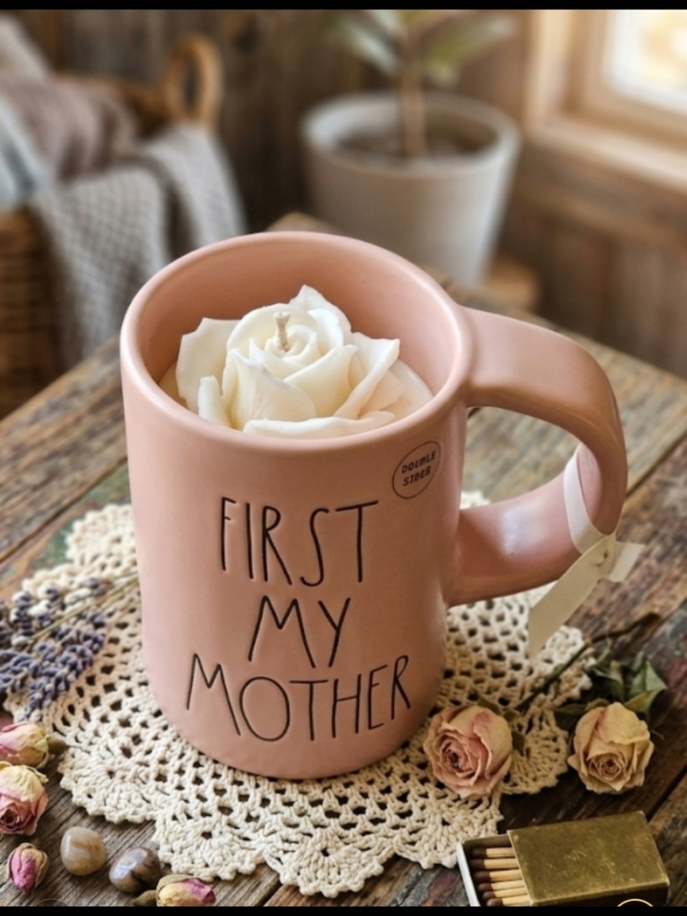 Mothersday Hand poured Artisan Soy Wax Candle within Rae Dunn Mug 20 oz